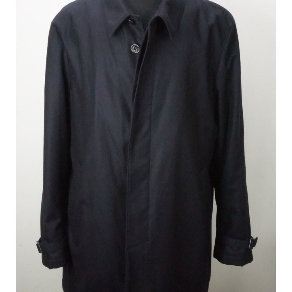 Isaia Napoli  Navy Blue 100% Cashmere Overcoat Jacket Sz 46R